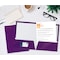 Better Office Products 2 Pocket Glossy Laminated Paper Folders Portfolio Letter Size, Purple, 25PK 80184 - alternate 3
